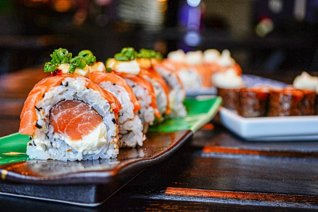 A closer look at the sushi counter